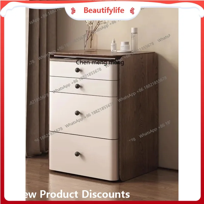 

A50 Итальянский минималистичный небольшой комод для спальни, прикроватный угловой шкаф, туалетный столик с откидной крышкой 50 см