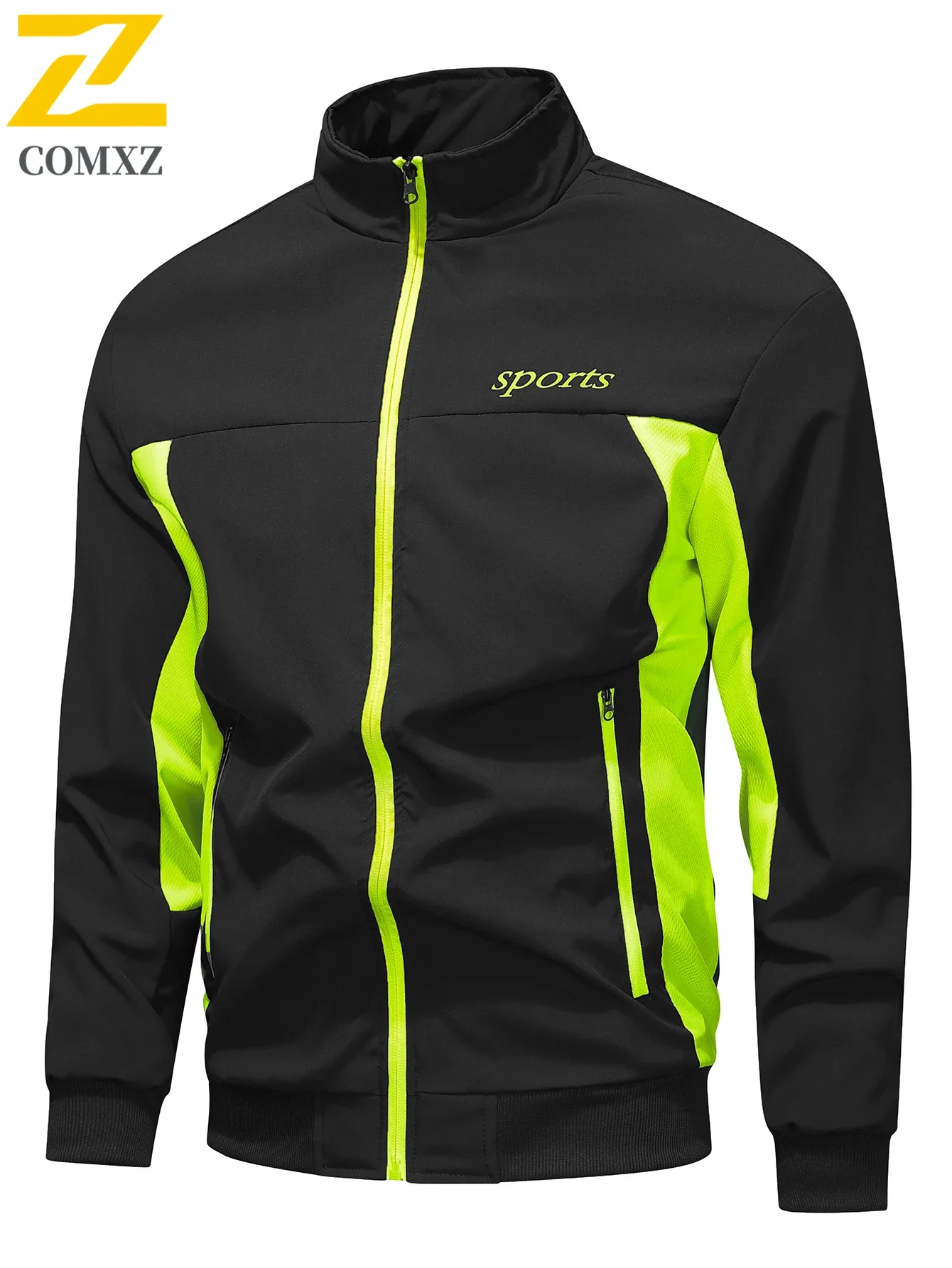 New Running Sports Jacket Men's Casual Contrast Breathable Jackets Autumn Camping Mountain Climbing Sportswear stand collar Coat