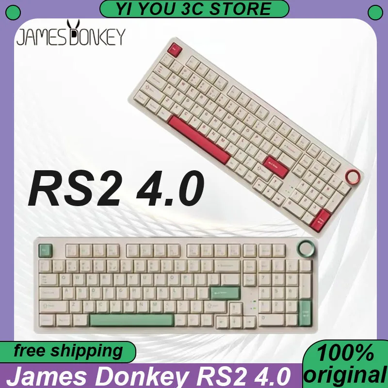 

James Donkey RS2 4.0 Mechanical Keyboard Wireless Tri-mode Gasket Hot Swap QMK PBT Laptop Esports PC Gaming Keyboards Office