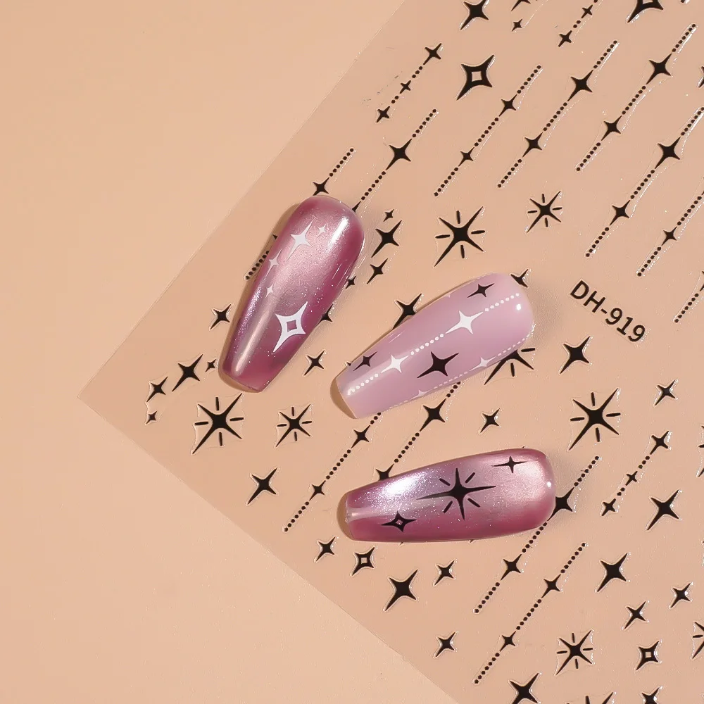 1/5/10pcs 3D 플랫 몽환적인 동화 스타일 네일 스티커 스타 네일 아트 스티커 DIY 여성 매니큐어 자기 접착 장식 데칼