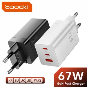 Pengisi Daya USB C Toocki 67W GaN Pengisi Daya Cepat 65W QC 4.0 PD 3.0 Pengisi Daya USB Cepat Tipe C 45W untuk iPhone 16 15 14 Pro Samsung MacBook 12 bateria penjualan terbaik asli samsung s10e - №