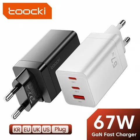 Toocki-GaN Carregador USB C, Carregamento Rápido, 65W, QC4.0, PD 3.0, 45W, Tipo C, Carregador USB Rápido para iPhone 15, 14, 13, 12 Pro, MacBook