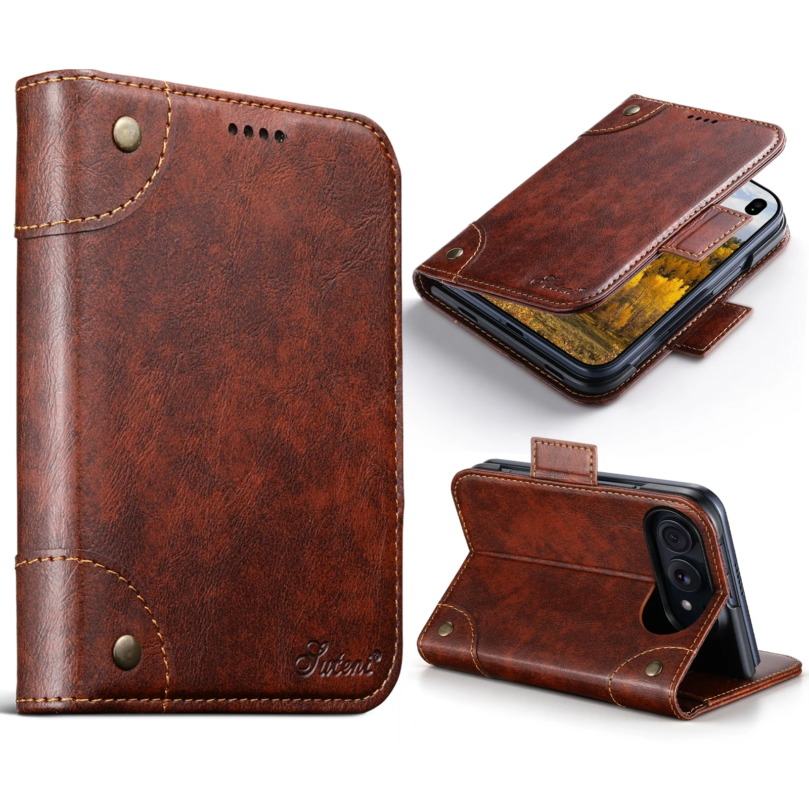 SUTENI – etui na iPhone, model – Leather Wallet Card Holder Phone Cover recenzja i cena