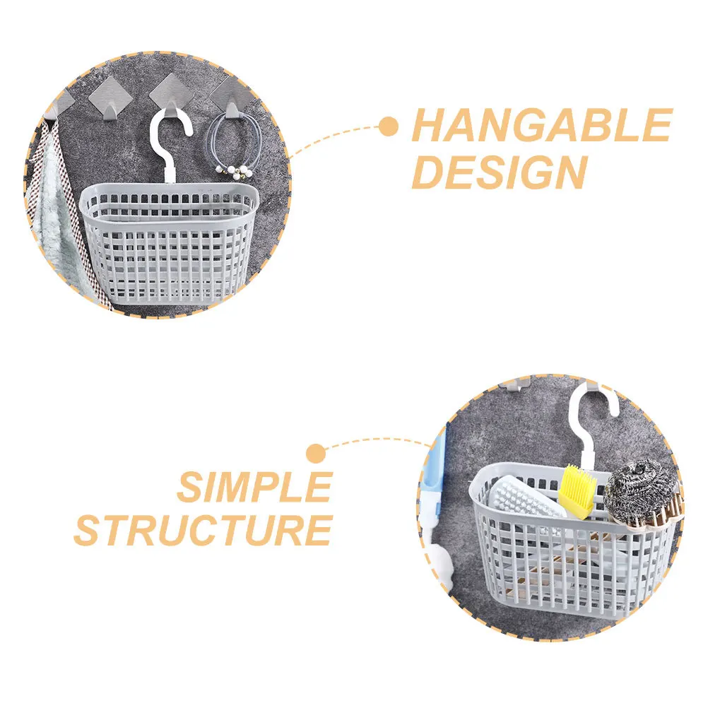 

6pcs Rotating Hanging For Kitchen Bathroom Balcony Wall Storage Basket Plastic Hanging Organizer Indoor Vegetable Fruit Basket