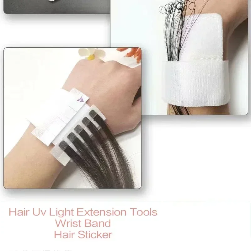 UV Light Hair Extension Glue Sticker & Wrist Band For Wigs Hair Extension Tools