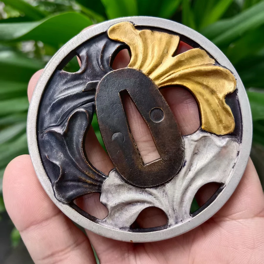 1 Set Katana Fitting Blade Guard Tsuba Fuchi Menuki Kashira Copper For Sword Edge Saber Broadsword