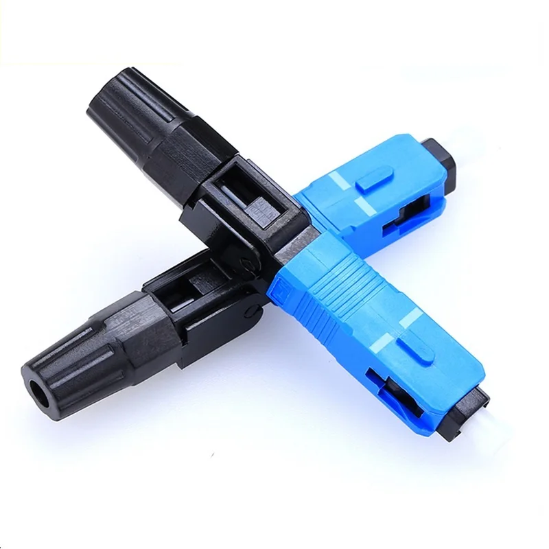 

Free Shipping 100PCS FTTH Embedded Fiber Optic Fast Connector Single Mode Fiber Optic Adapter SC UPC Cold Connection Quick Fiel