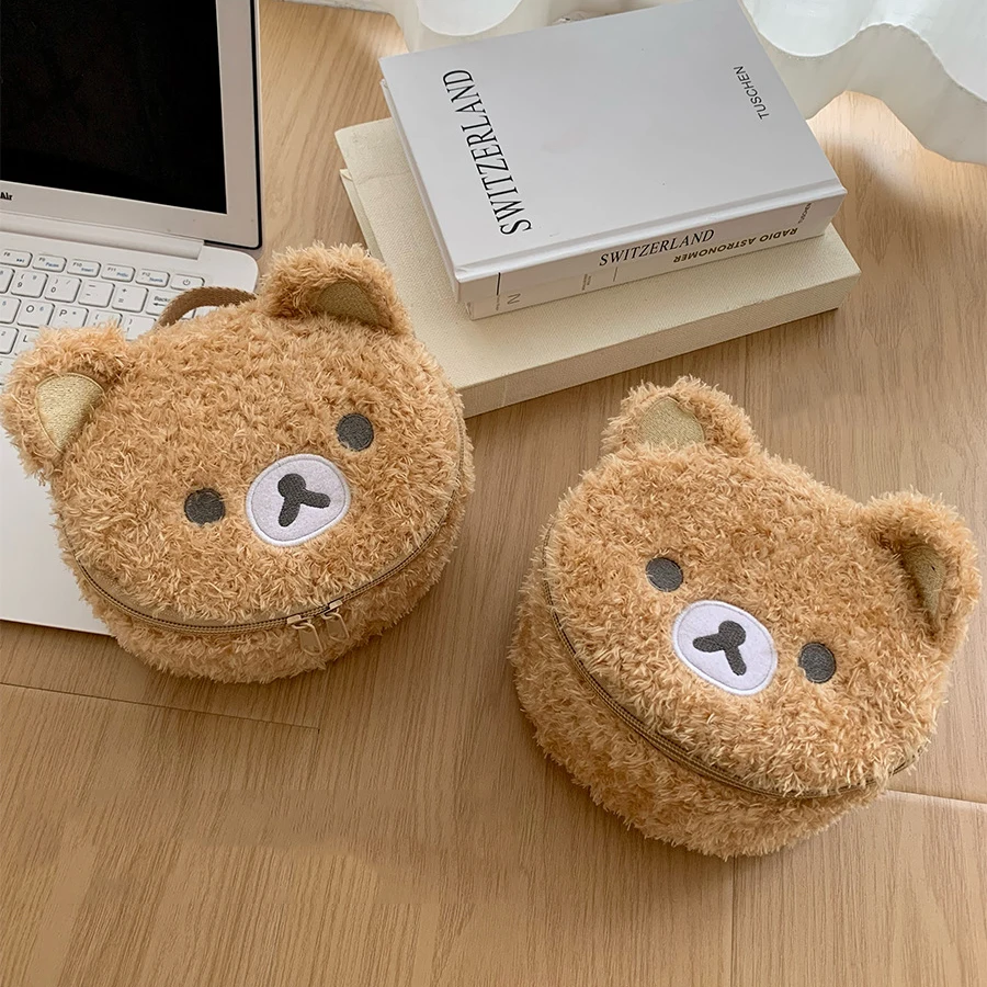 Cute cartoon bear cosmetic bag female large-capacity portable travel handheld wash storage bag bag bag image 5