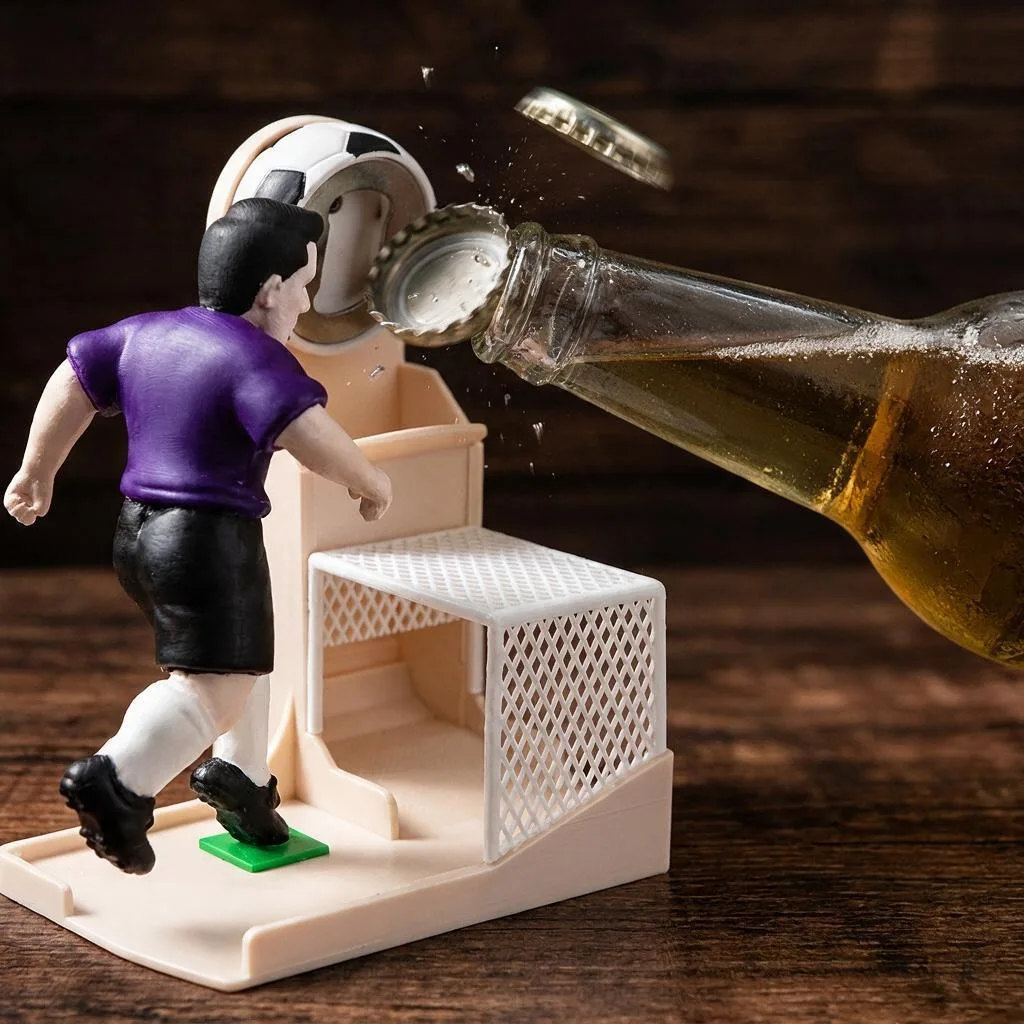Mini Soccer Ball Bottle Opener 3D Printed Football Shape Beer Soda Opener Keychain Portable Bar Tool for Party Gift Home Use