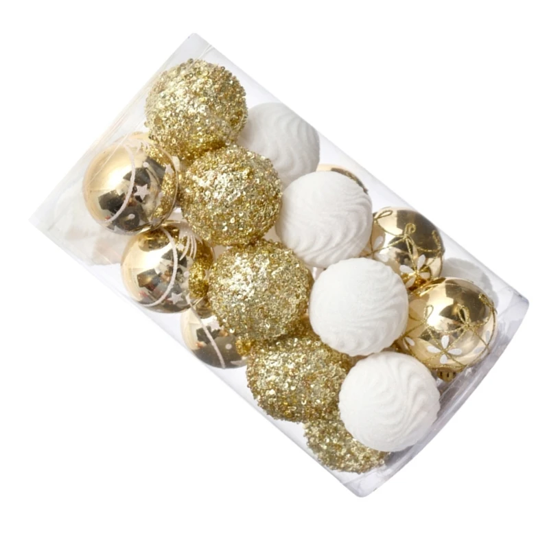 25Pcs Elegant Christmas Balls Ornament Easy Hanging Baubles Festival Balls Charm
