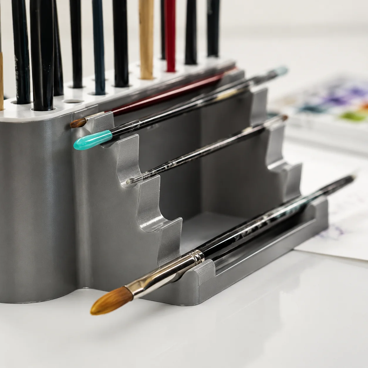 Fashion Creative 3D Printed Pen Holder, Small Compact Tabletop Stationery Organizer Suitable for Home and Office Desk
