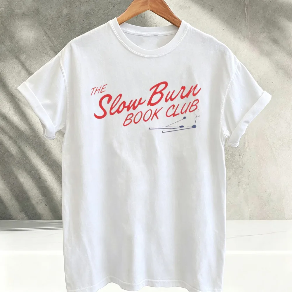 The Slow Burn Book Club Cotton T Shirt Unisex Romance Reader Book Lover Bookish Casual Short Sleeve Tee Book Lovers Gift Unisex