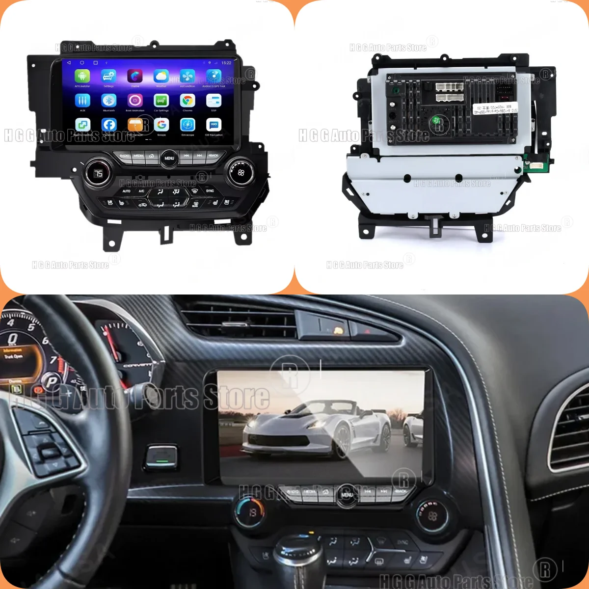 Android 13 For Chevrolet Corvette C7 Stingray 2013-2019 Multimedia Player Car GPS Navigation Radio Tape Recorder Stereo Headunit