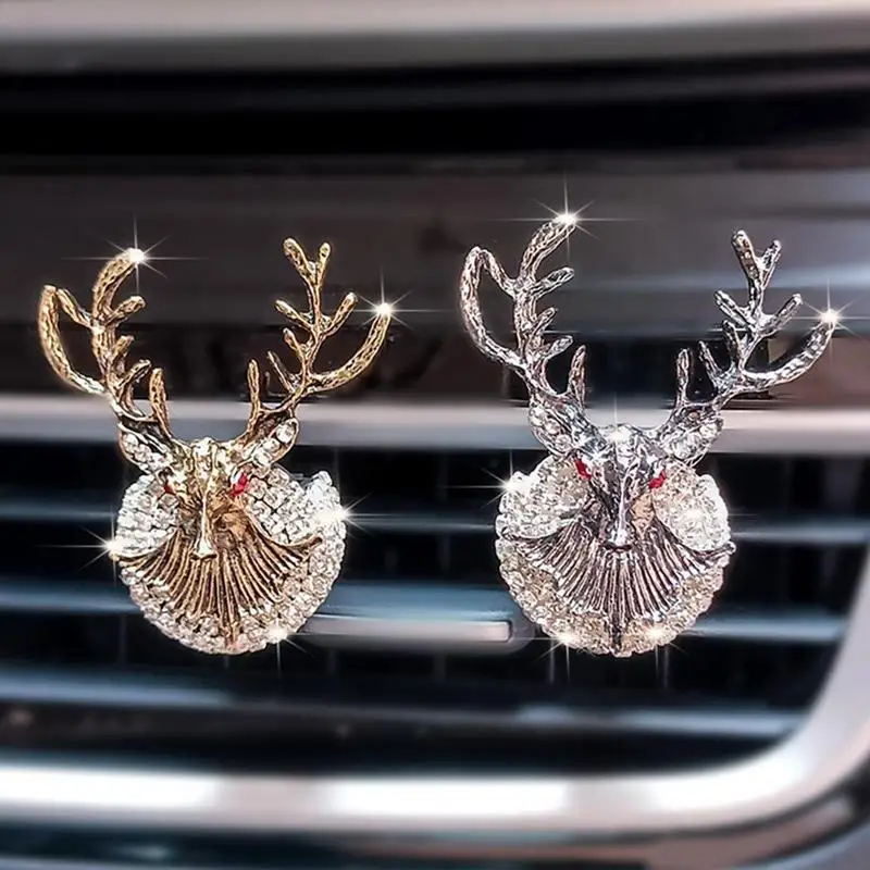 Car Perfume Diffuser Car Fragrance Christmas Present Rhinestone Deer Head Rhinestone Design For Car Study Living Room