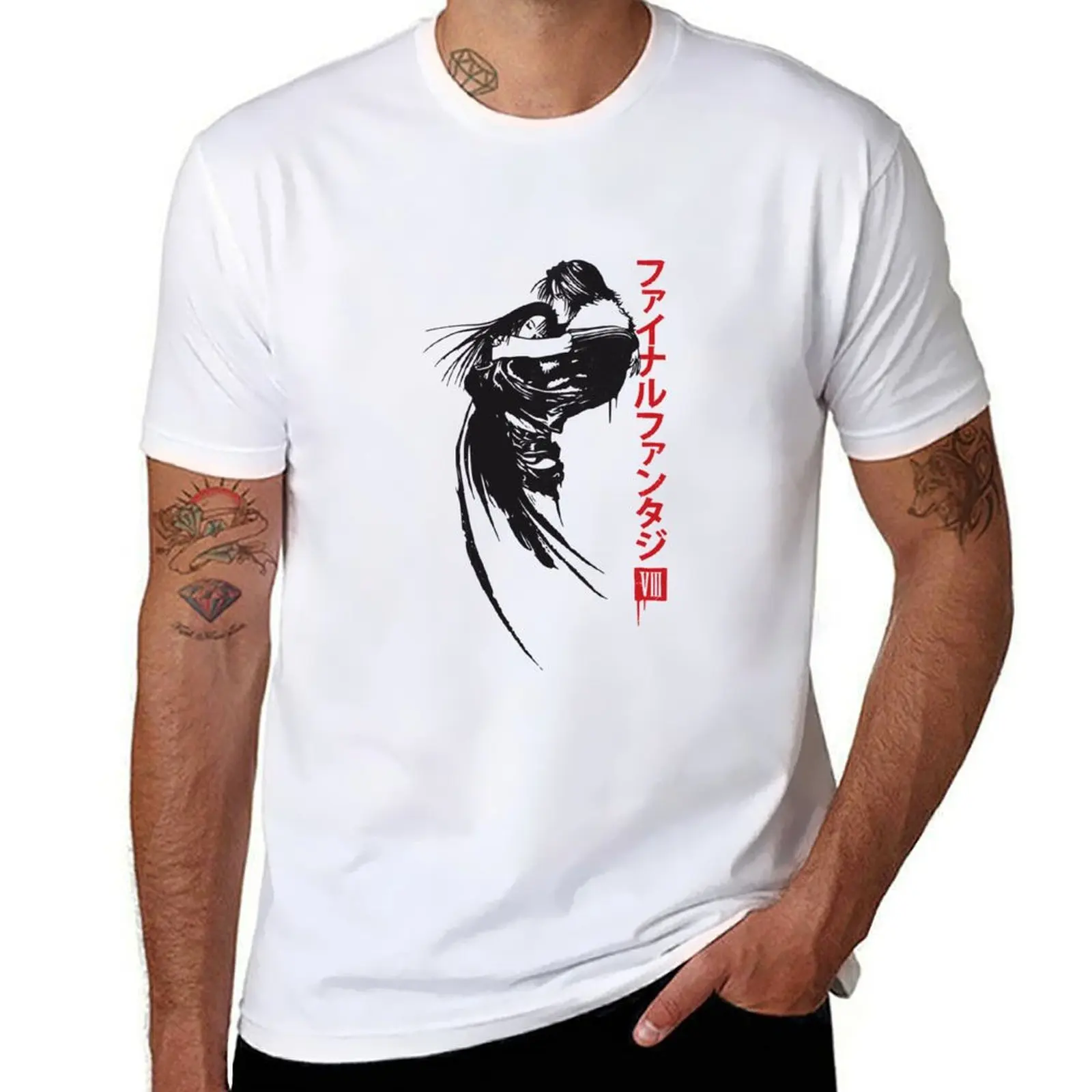 

Squall & Rinoa red and black T-Shirt Sweat Absorbing Sports Tee Shirt