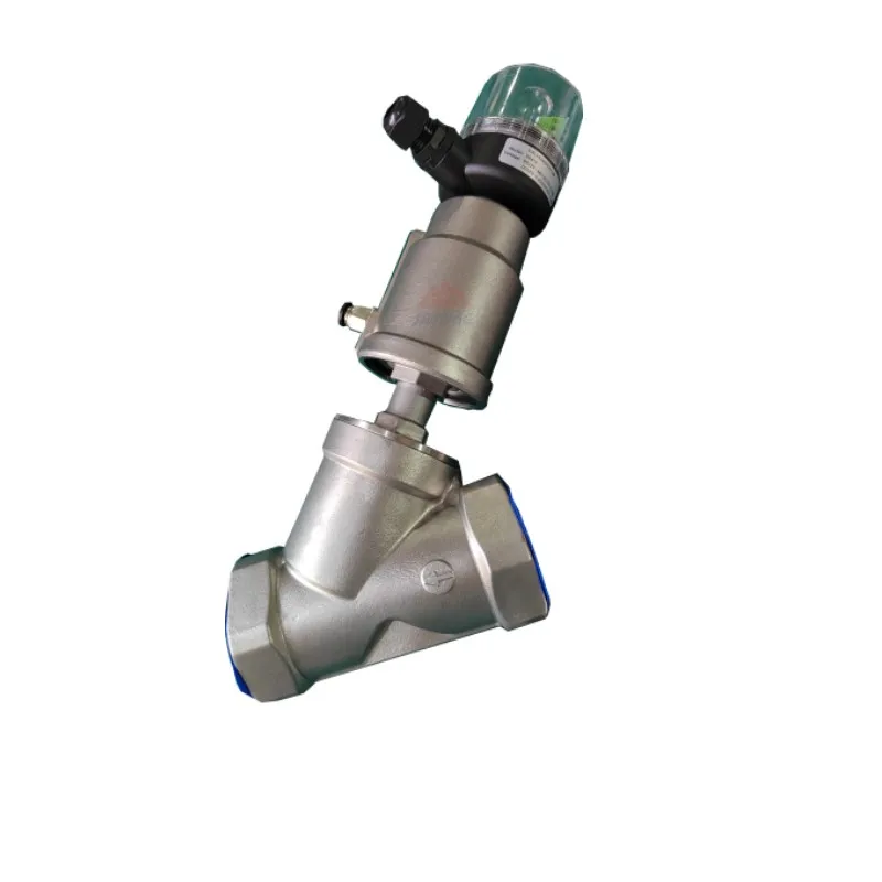 

Sanitary 2 Inch NPTF Thread Double Effect Pneumatic SS Actuator Y Type Steam Angle Seat Valve with Feedback Sensor