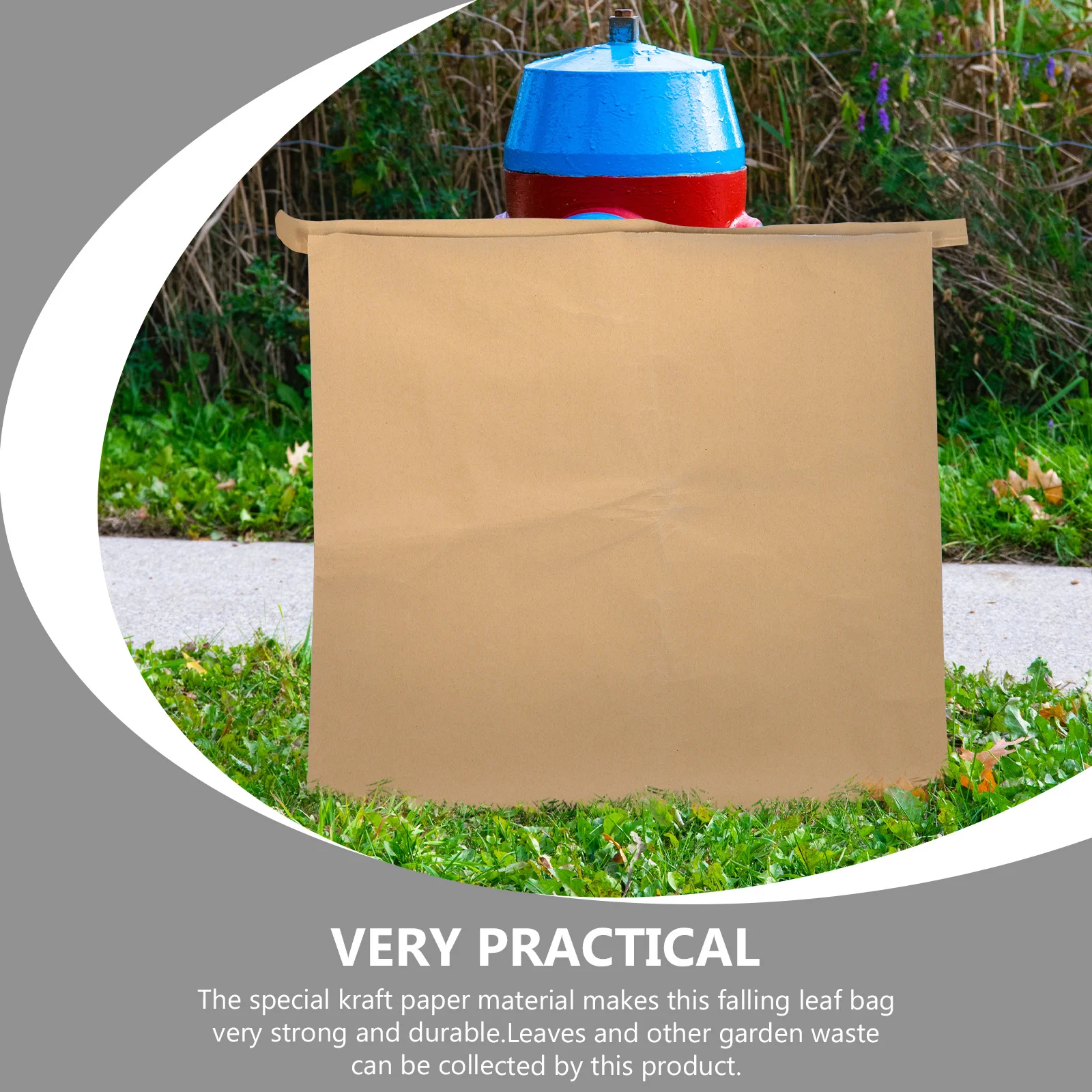 

5pcs Waterproof Kraft Paper Bags Heavy Duty Garden Waste Containers For Leaves Grass Soil Storage Yard Trash Pouch