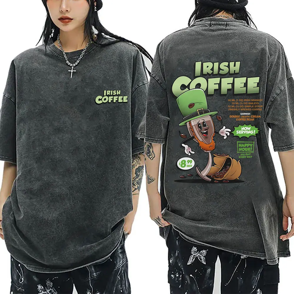 

Irish Coffee Funny Meme Wasehd T-shirt Cocktail Lover T Shirts Sumemr Men Women Casual Oversized Tshirt Men's Vintage Streetwear