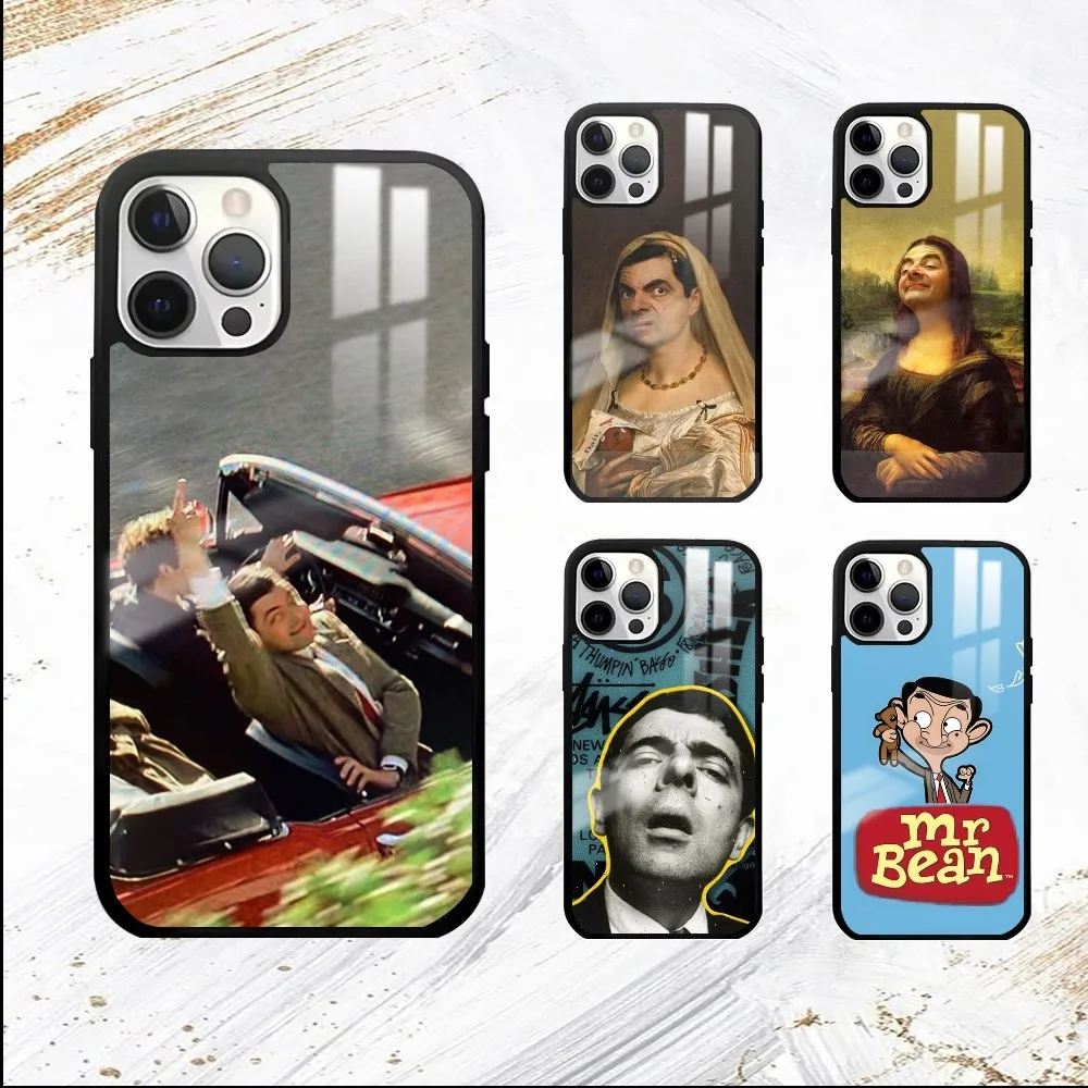 Mr. Bean Cartoon Phone Case For iPhone 16 15 14 13 12 11 Pro Max Plus Mini PC Fashion mirror phone case