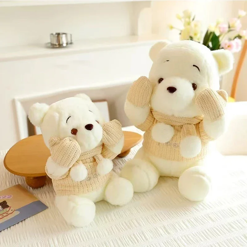 25CM-70CM Disney Winnie The Pooh Bear Doll Winter Limited Cartoon Plush Toy Cute Anime Kawaii Companion Children's Birthday Gift