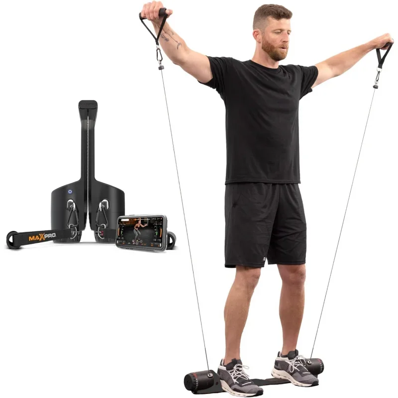 CMAXPRO Fitness: Cable Home Gym | As Seen on Shark Tank | Versatile,Portable,Bluetooth Connected | Strength,HIIT,Cardio,Plyometr