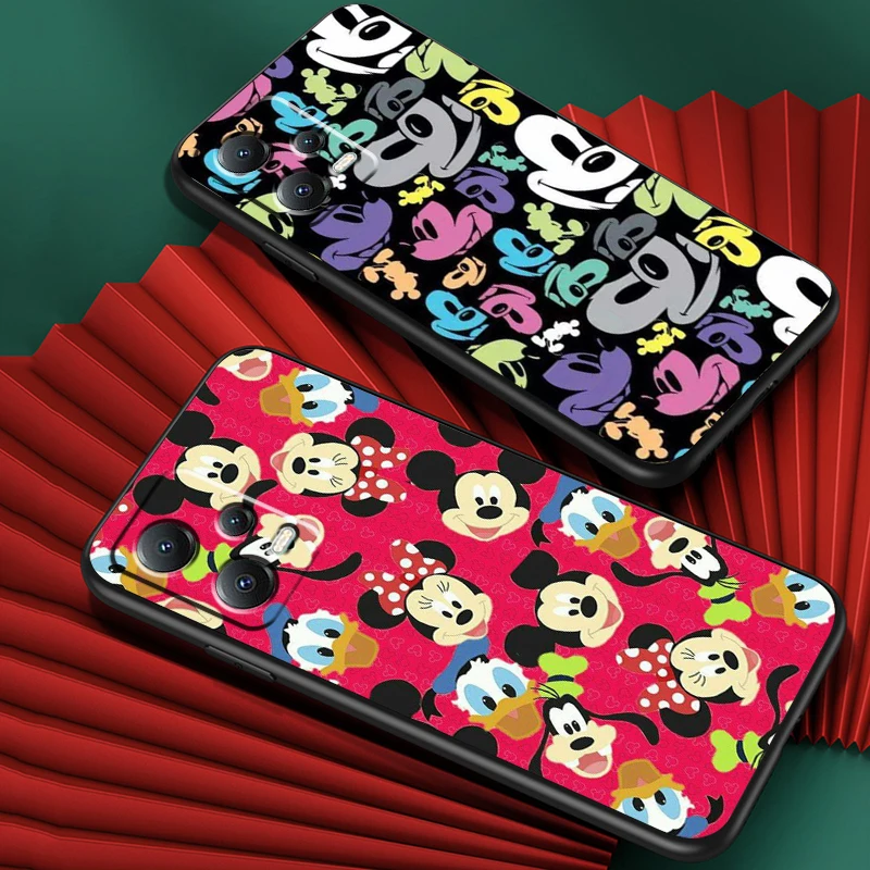 Disney Fashion Mickey Minnie For Xiaomi Redmi Note 13 12R 12 12S Turbo 11 11T 11S 10 10S Pro Plus 5G Black Funda Phone Case