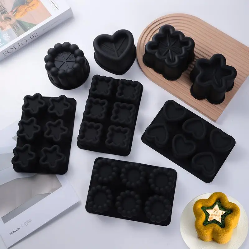 Silicone Cake Molds Non-Stick Flower Star Shape French Mousse Tools Perfect Gift for Baking Enthusiasts Lovers