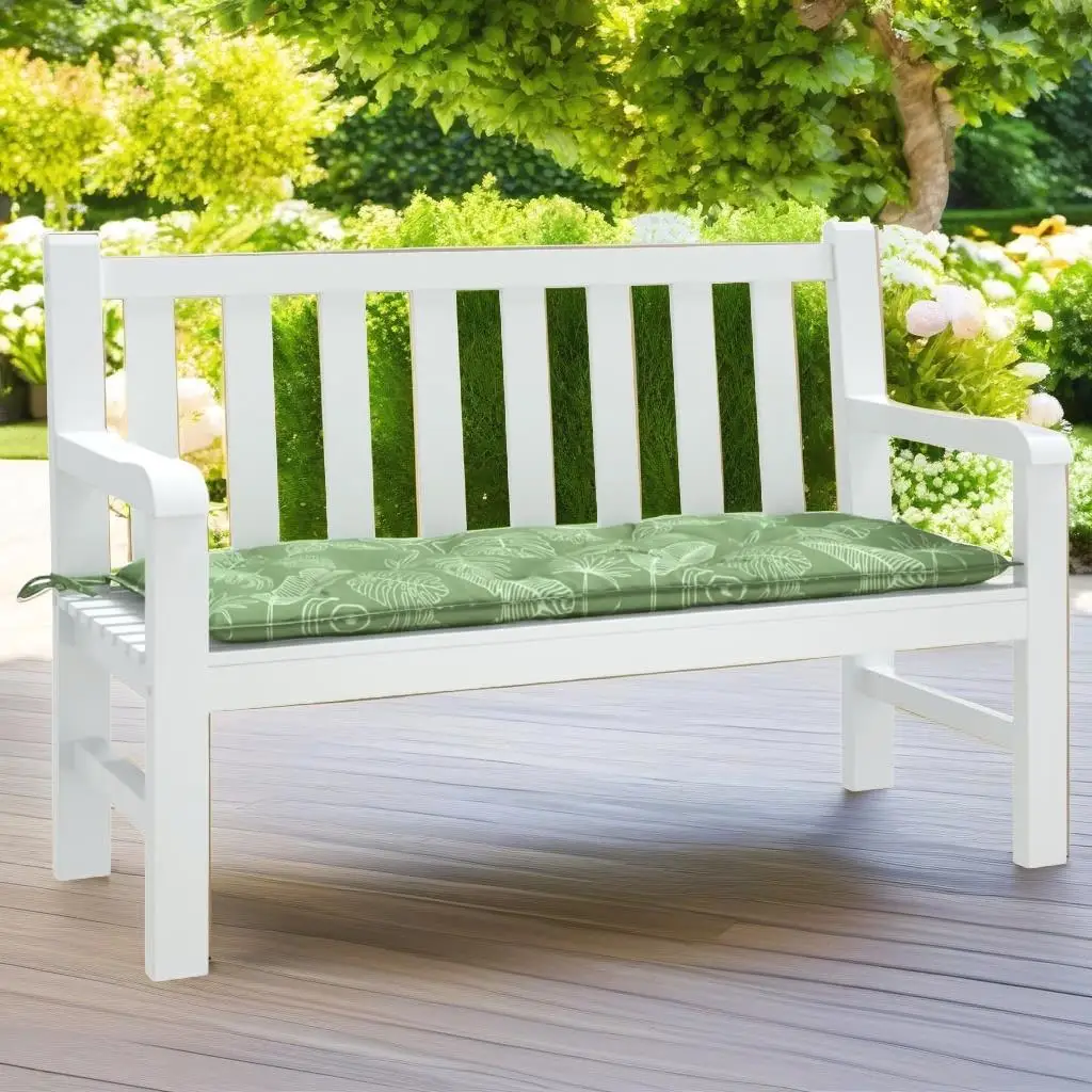 

Leaf Pattern Garden Bench Cushion 47.2x19.7x2.8 Outdoor Fabric Seat Pad