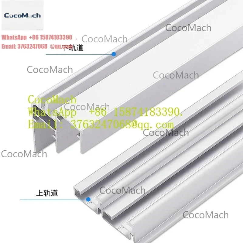 Double Buffer Damping Silent Wardrobe Sliding Door Up Down Track Push Pull Door Slide Rail Hardware for TV Cabinet