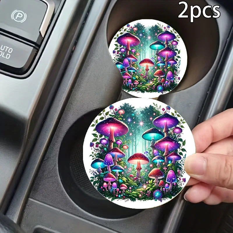 Car Cup Mat Adorable Baby Tortoise Print Leather Coaster, Anti-Scratch Waterproof Cleanable Vehicle Cup Holder Pad, Lovely Anima