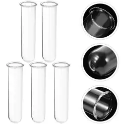 5pcs Glass Test Tube Propagation Stations Glass Propagation Hydroponics Vase Plant Terrarium Bottles Container Flower Holder