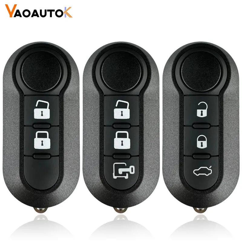 Keyless Shell Fob For Fiat 500 Panda Punto Bravo Good Quality Remote Car Key Shell Case Entry Remote SIP22 With Blade 3 Buttons