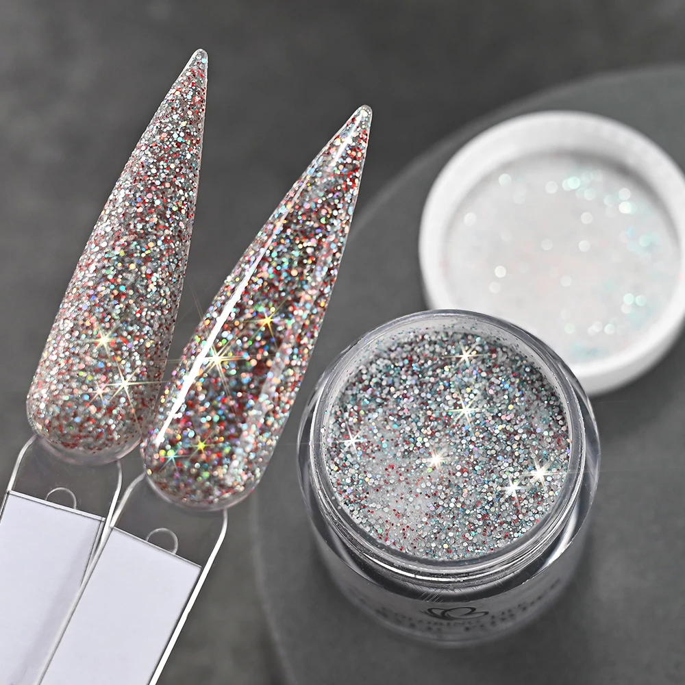 8 colori/set polvere acrilica per unghie natalizie 3-IN-1 estensione/intaglio/pigmento in polvere di cristallo per accessori per manicure