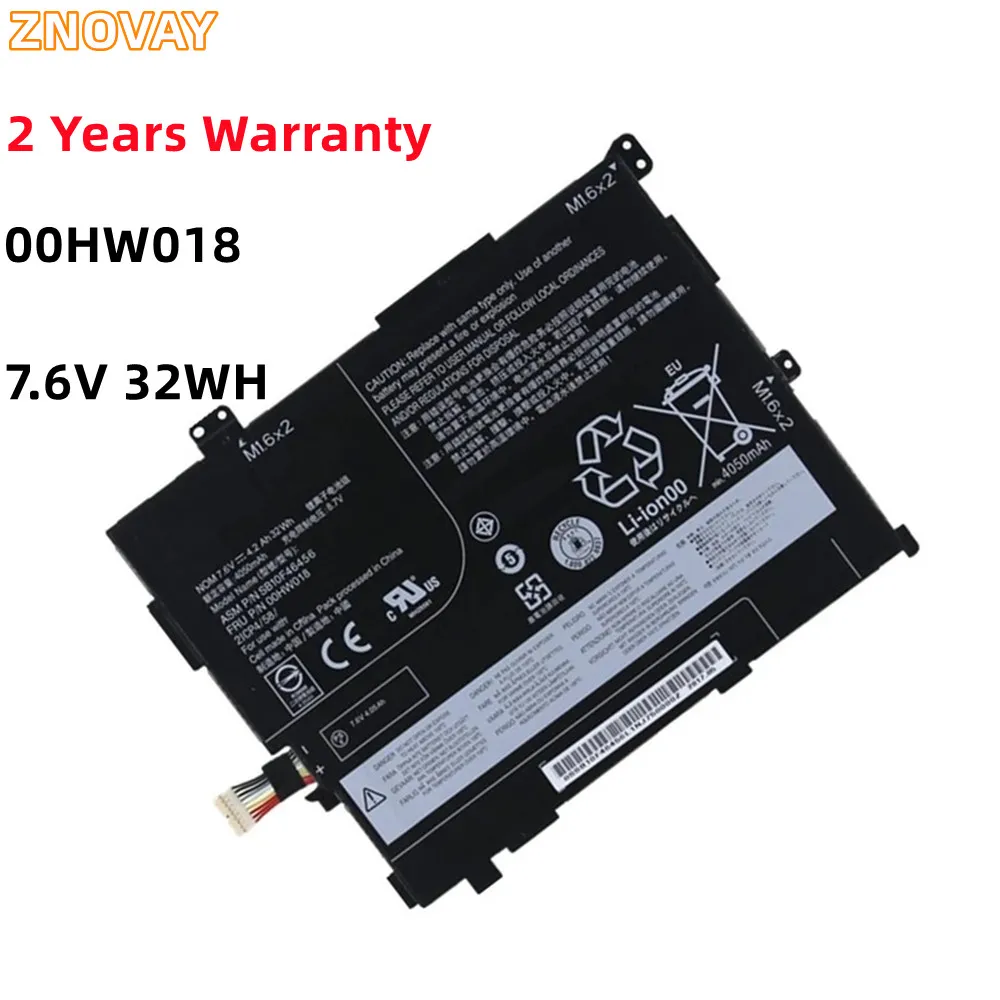 

ZNOVAY 00HW016 00HW017 00HW018 00HW019 7.6V 32Wh Laptop Battery For Lenovo ThinkPad 10 2nd 20E3 20E4 SB10F46454 SB10F46455