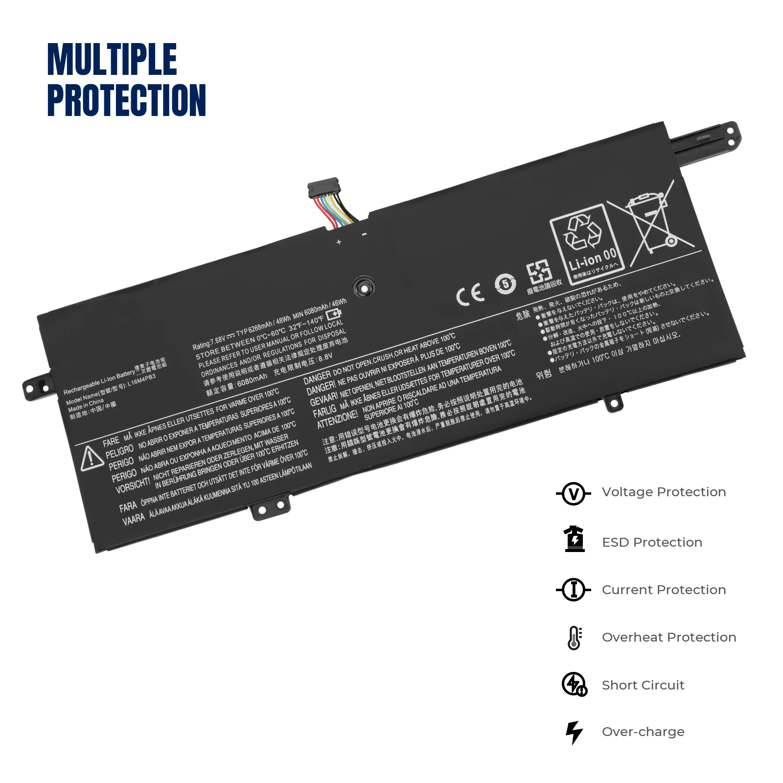 YOOFAN0 Original 48Wh L16C4PB3 Laptop Battery For Lenovo IdeaPad 720S 720S-13 720S-13ARR 720S-13IKB L16M4PB3 L16L4PB3