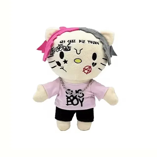 Lil peep boneca de pelúcia olá selena brinquedos de pelúcia bonito dos desenhos animados anime boneca de pelúcia macio decoração do quarto crianças brinquedo presentes 22cm