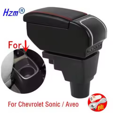 For Chevrolet Sonic Armrest Box For Chevrolet Aveo Car Armrest box Storage Box Interior Dedicated Retrofit Car Accessories