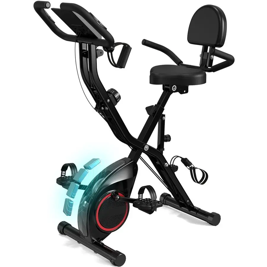 

Foldable Exercise Bike Stationary Bikes for Home, 5 IN 1 Indoor Workout Bike, Cycling Bike with 16Level Quiet Magne