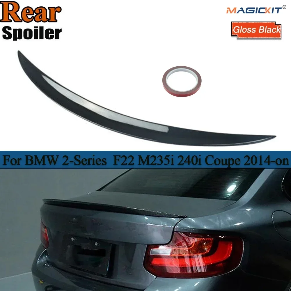 MagicKit Rear Trunk Spoiler Wing For BMW 2 Series F22 F23 M2 F87 220i 228i M235i M240i 2014-2020 Gloss Black MP Style Back Lip