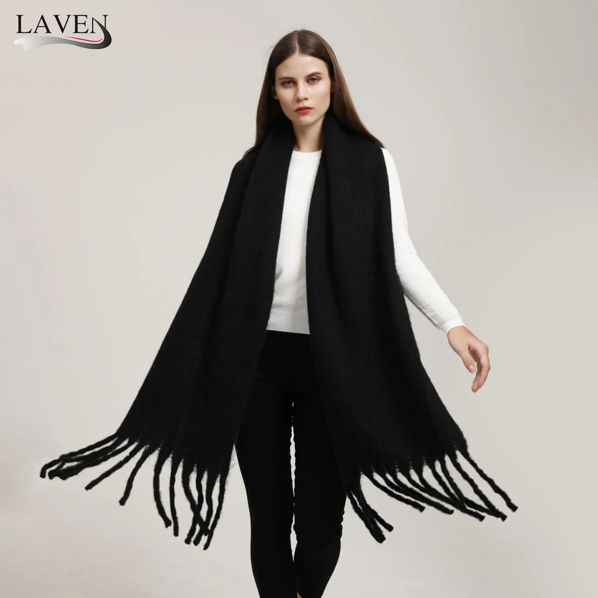 

Winter Solid Color Cashmere Scarf For Women Long Warm Cashmere Scarves Lady Shawl Wrap Female Pashmina Bandana Headscarf