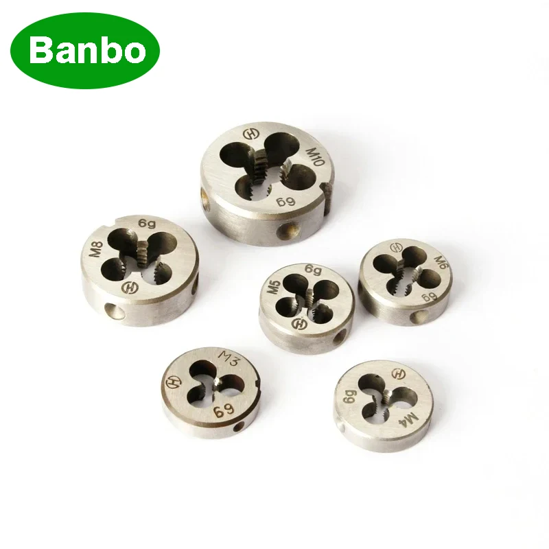 

6pcs Thread Round Die Set Metric Right Hand Tapping thread threading tool Mold Machining M3-M10 Machine Plug Tap Die