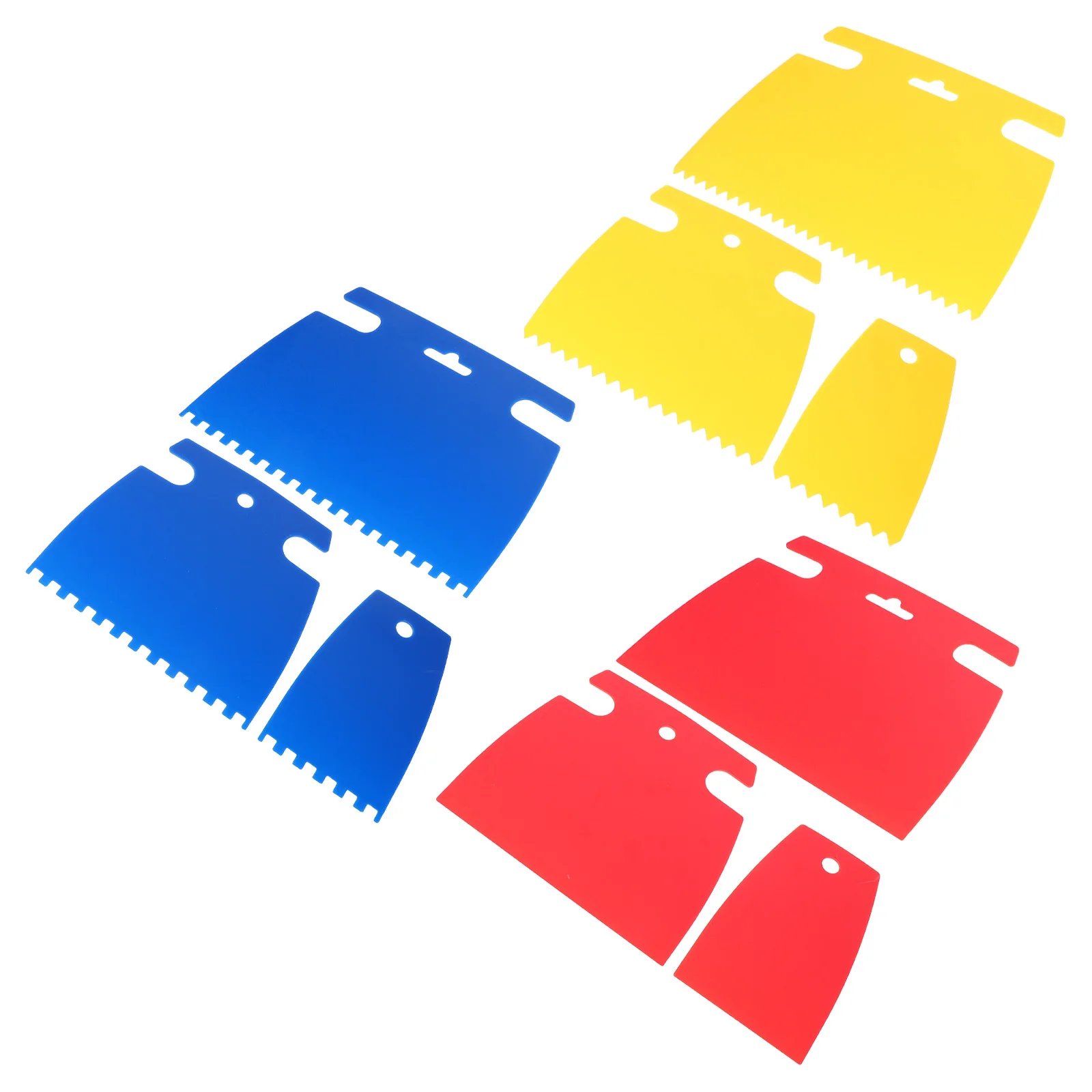 

9Pcs Artistic Plastic Scraper Set Flat Square Pointed Edges DIY Oil Painting Graffiti Texture Creation Paint Scraper Tool