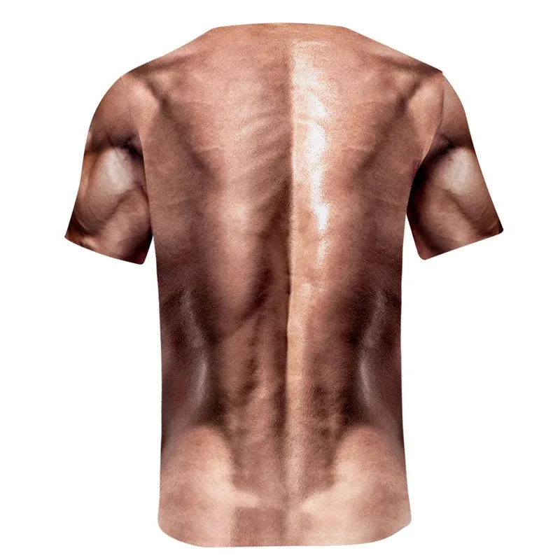 Dd12Men's T-verano divertido cuerpo Six-pack Abs Muscle Camisetas Hombre estampado 3D manga corta Fitness camiseta Homme