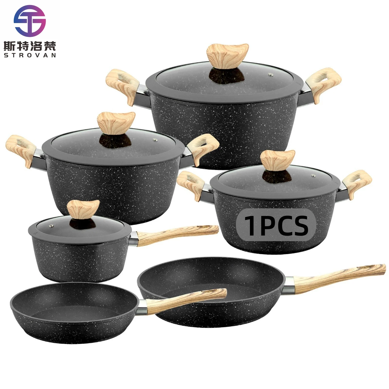 Super Supplier 2025 New Release 10 Pcs Premium Non Stick Aluminum Cookware Set