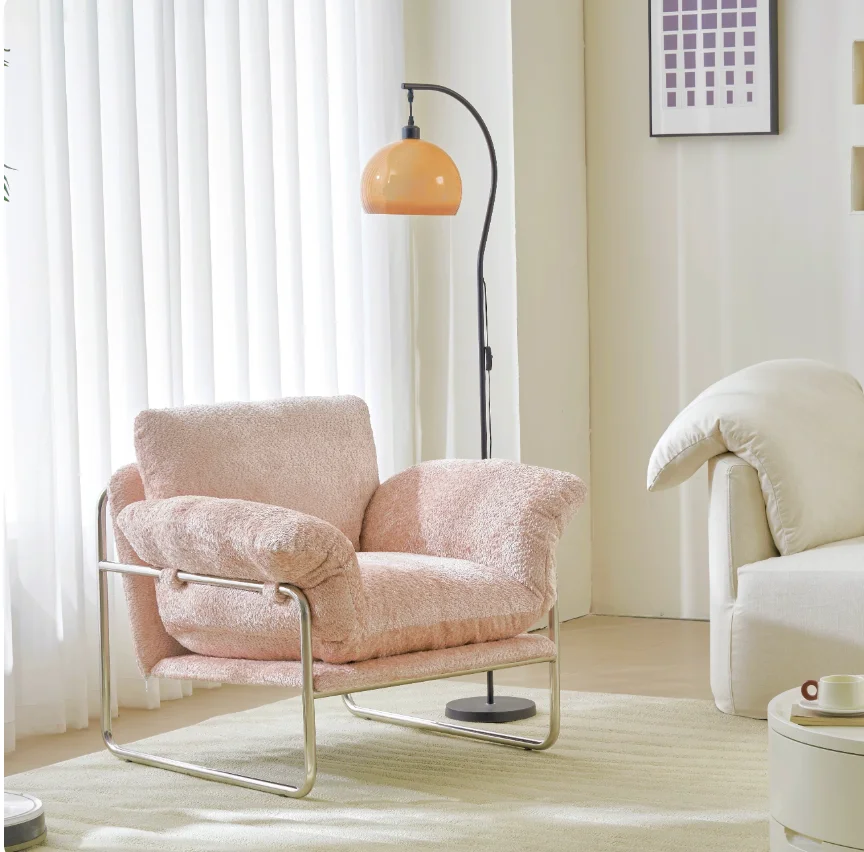 Living room casual single sofa chair retro leather material
