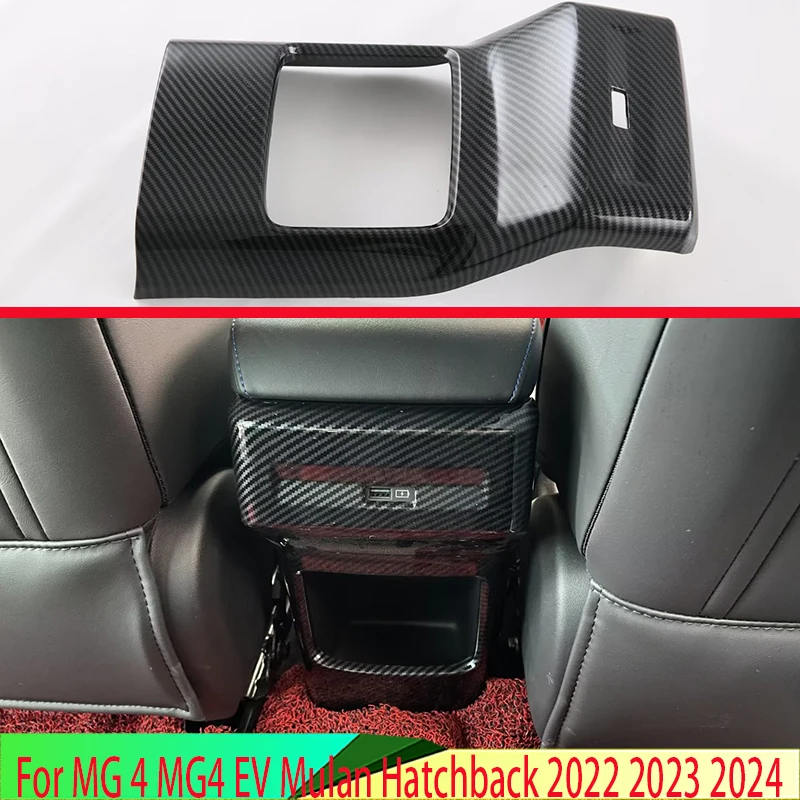 

Для MG 4 MG4 EV Mulan 2022 2023 2024: накладка на рамку заднего воздуховода подлокотника в стиле карбон