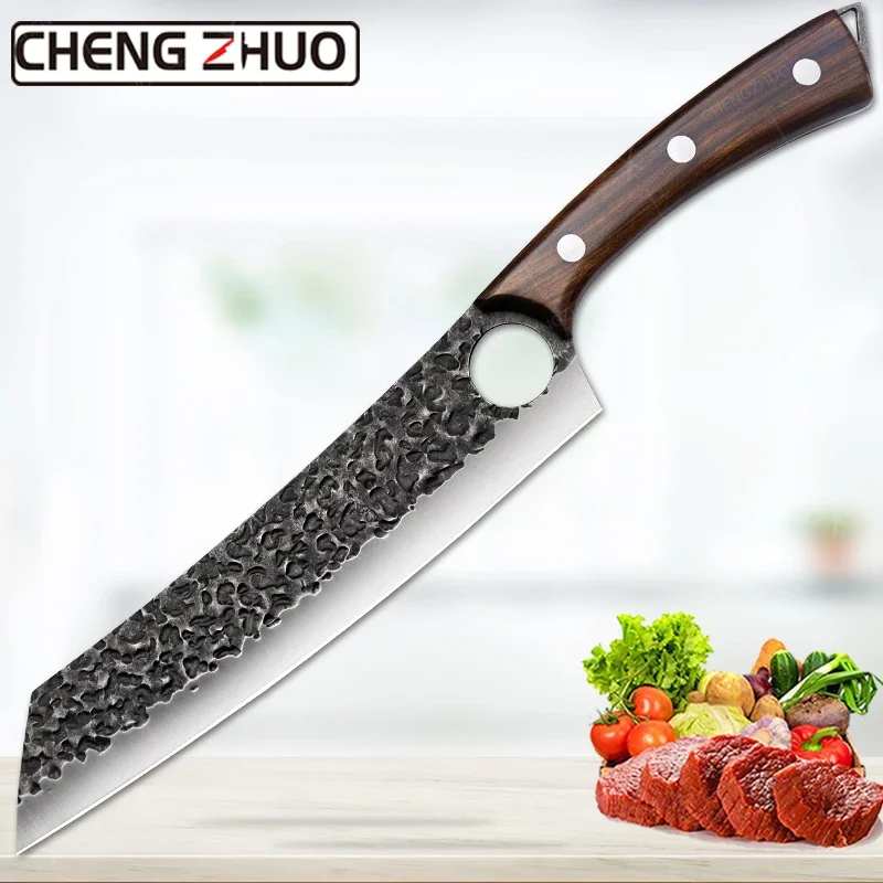 Professional Fish Filleting Knife High Carbon Clad Steel Meat Vegetables Slicing Chef Knife Butcher Cleaver Forged Kitchen Knife