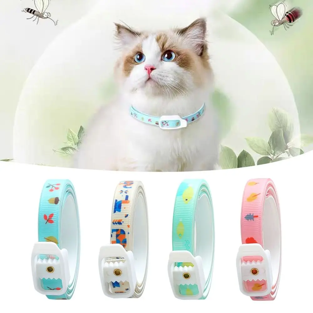 Cute Printed Pet Insect Repellent Collar Adjustable External Anti Flea Mosquitoes Repellent Collar Dog Cat Collars