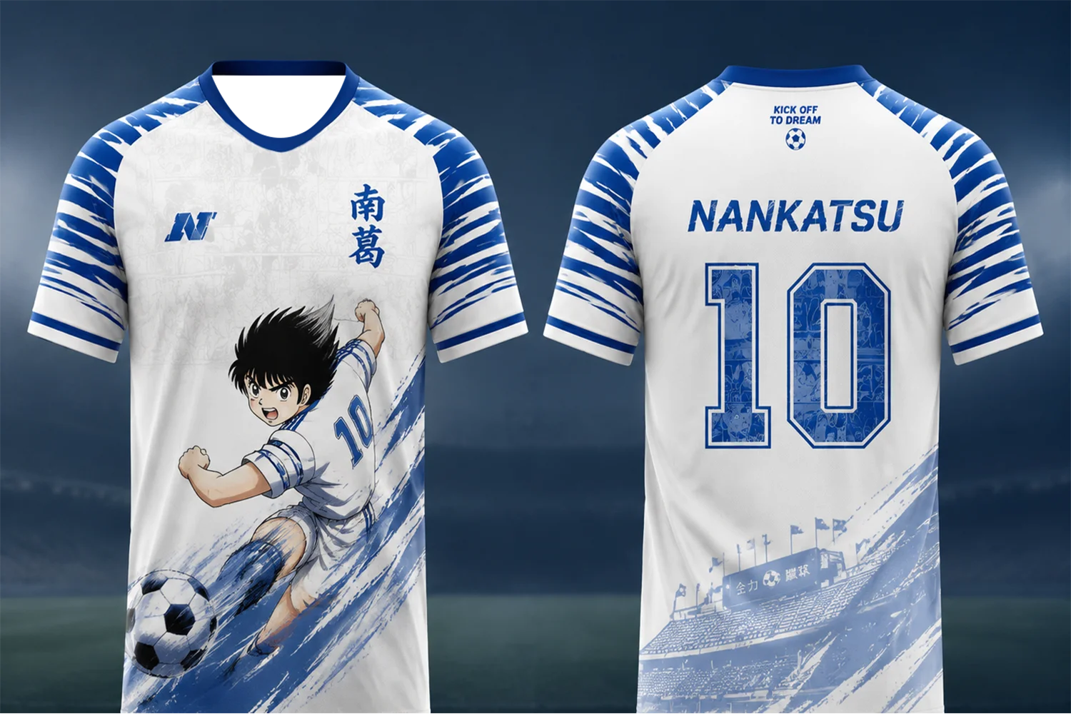 

Hot Sale 2026 Retro Anime Football Captain 10 Print T-Shirt, Breathable Mesh Soccer Uniform for Fans