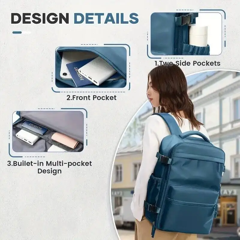 Vacuum Backpack Travel Bag for Men Large Capacity Backpack Business Laptop Backpack Women Men Expandable Backpack School Bag